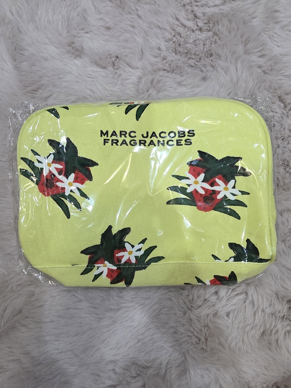 Marc Jacobs Fragrances Yellow Floral Cosmetic Bag Pouch GWP NEW Sealed